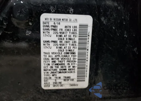 2016 Nissan Rogue S from USA, damaged, VIN JN8AT2MV6GW143625